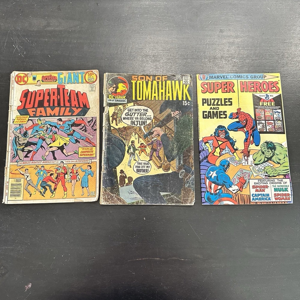 Lot‎ 3 Super-Team Family DC Comic Book Son Of Tomahawk Super Hero's VTG